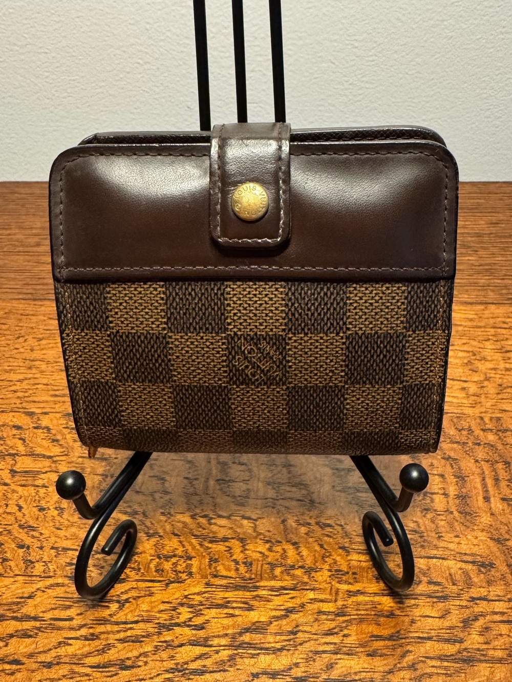 Louis Vuitton Damier Ebene Compact Zip Bifold Wallet with COA